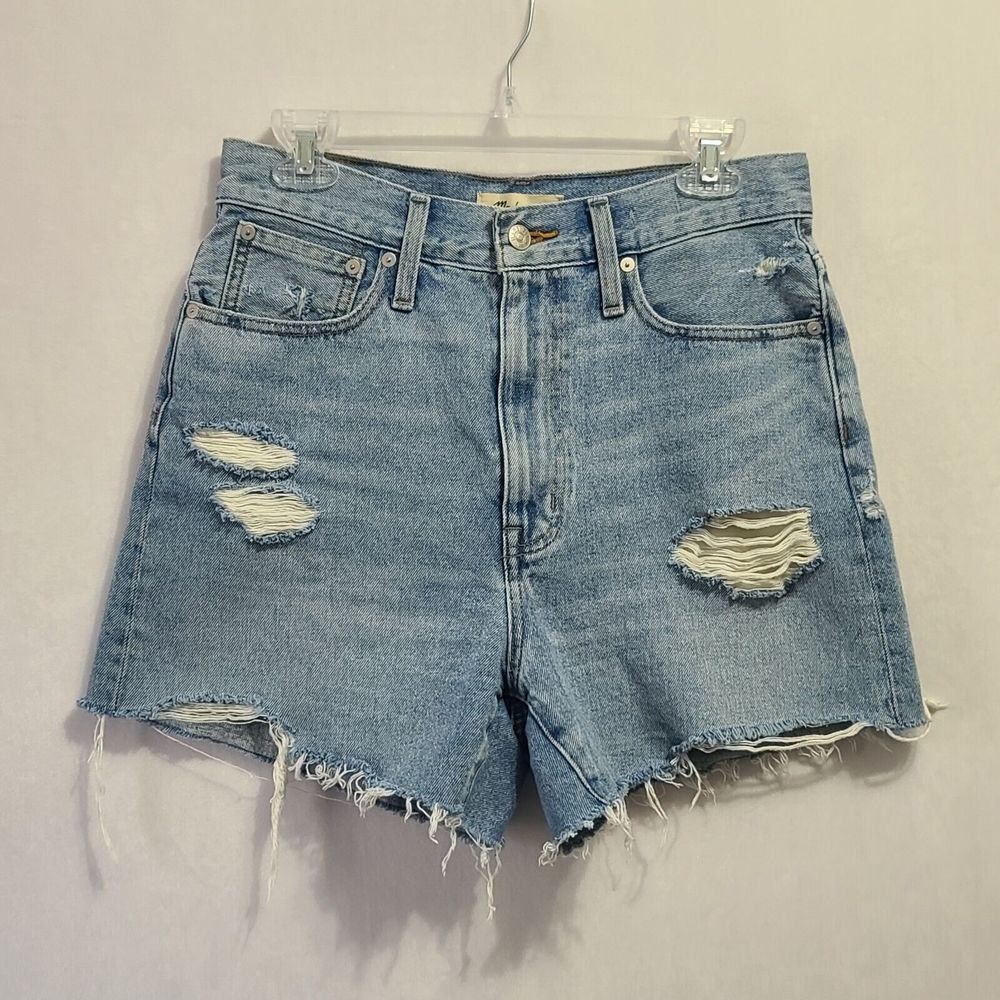 Madewell Mom Jean Short Women's Size 27 Cutoff Distressed Blue Denim